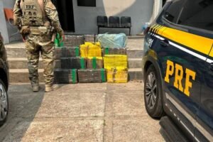 PRF apreende mais de 200 kg de maconha e recupera carro roubado na BR-101 em Joinville