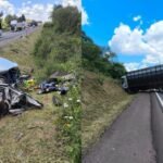 Idoso morre na colisão entre carro e caminhão na BR-282 em Ponte Serrada