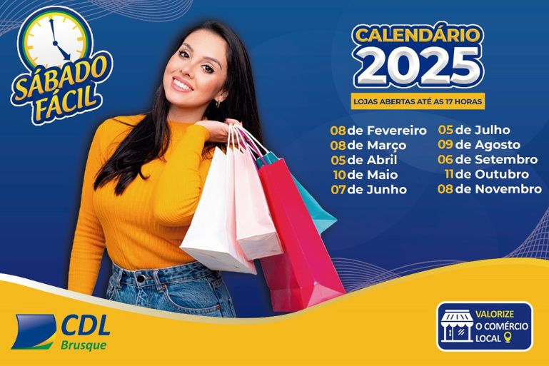 CDL Brusque divulga o calendário do Sábado Fácil 2025