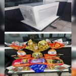 Forno micro-ondas e chocolates furtados em supermercado são recuperados pela PM, em Brusque