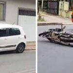 Motociclista fica ferido após colisão com carro no bairro Azambuja, em Brusque