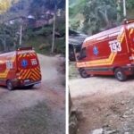 Ambulância enfrenta dificuldades para deixar local de ocorrência em Brusque; entenda