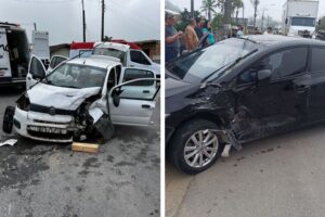 VÍDEO: Colisão entre dois carros deixa vítima em estado grave na SC-412, em Ilhota