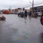 Colisão entre motos e carro deixa três feridos em Camboriú