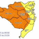 Chuva intensa e ventos fortes atingem Santa Catarina; Defesa Civil em alerta