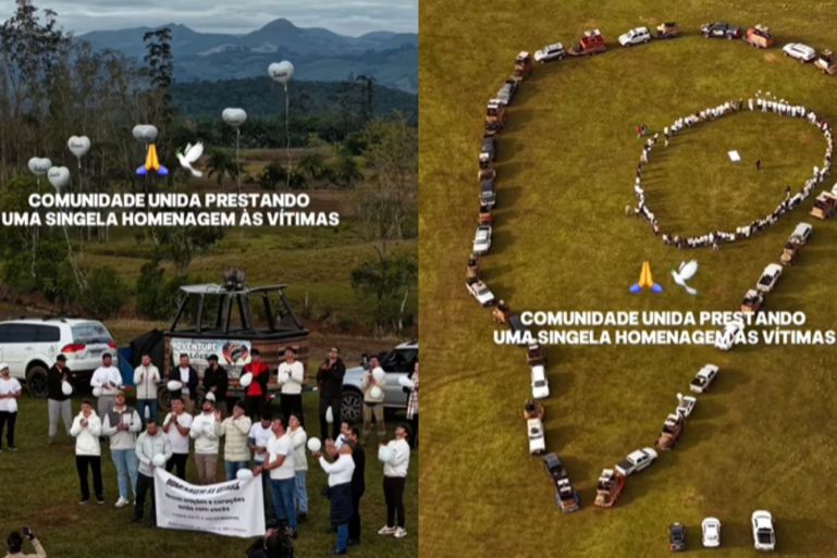 VÍDEO: Emoção e respeito marcam homenagem às vítimas de acidente aéreo