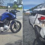 Motociclista de Brusque se envolve em acidente na SC-108 em Gaspar