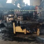 Incêndio atinge máquina trituradora em madeireira em Garuva