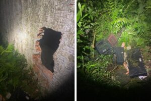 Trio faz buraco em muro, invade estabelecimento e termina preso em Itajaí