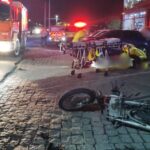 Motociclista tem suspeita de fratura na perna após colisão com carro em Gaspar