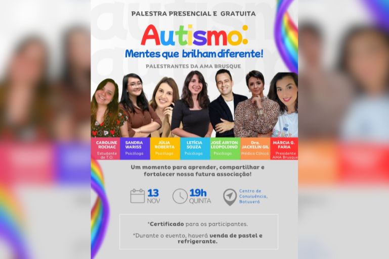 Palestra gratuita vai abordar autismo e inclusão em Botuverá