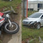 Motociclista fica gravemente ferido em acidente na SC-410, em São João Batista Motociclista fica gravemente ferido em acidente na SC-410, em São João Batista