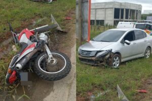 Motociclista fica gravemente ferido em acidente na SC-410, em São João Batista