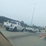 Engavetamento com dez veículos causa lentidão na BR-101 em São José (SC)
