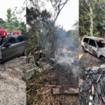 Fogo destrói estrutura de madeira e danifica carros de luxo em Bombinhas Fogo destrói estrutura de madeira e danifica carros de luxo em Bombinhas
