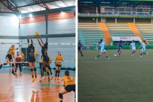 Vôlei feminino vence na estreia e futebol feminino empata com Chapecó