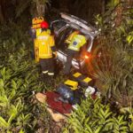 Colisão fatal na SC-417: homem morre e carro vai parar no mato após acidente, em Garuva