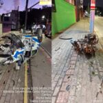 Veículo colide com poste e capota durante a madrugada em Porto Belo