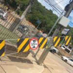 Limitador de altura da Rua Gustavo Halfpap é novamente danificado