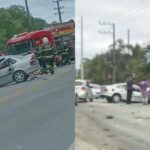 Grave acidente na BR-280 deixa motorista morto e veículos destruídos em SC