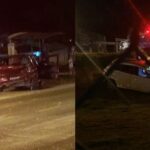 Carro cai em ribanceira após colisão traseira no bairro Volta Grande