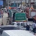 Cinco trabalhadores ficam feridos após queda em obra no Centro de Blumenau