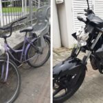 Colisão entre moto e bicicleta deixa duas pessoas feridas em Brusque