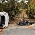 Colisão entre moto e carro deixa duas mortes e uma mulher em estado grave na SC-108