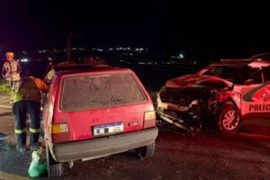 Colisão com viatura da PM mata motorista na BR-470 em Rio do Sul