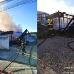 Incêndio destrói casa de madeira e mobiliza bombeiros em Gaspar