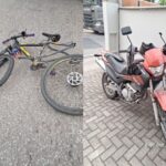 Grave acidente entre moto e bicicleta deixa dois feridos em Brusque