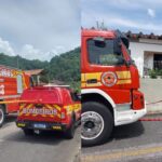 Casa pega fogo em Blumenau e mobiliza Corpo de Bombeiros