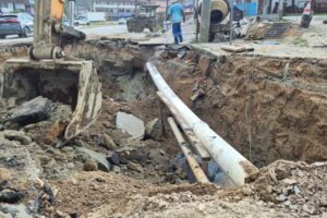 Tubulação rompida causa desabastecimento temporário no bairro Steffen