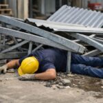 Queda de estrutura metálica causa ferimentos e leva vítima ao Hospital Azambuja