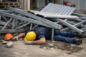 Queda de estrutura metálica causa ferimentos e leva vítima ao Hospital Azambuja