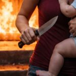 Com bebê no colo, mulher ateia fogo e faz ameaças com faca em Blumenau