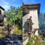 Incêndio atinge residência de madeira em Gaspar