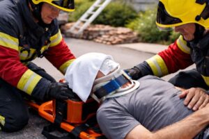 Queda de três metros mobiliza bombeiros na rua Alberto Muller