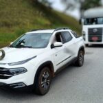 Picape com “chifre de boi” no capô é flagrada na BR-282