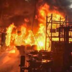 Grande incêndio atinge distribuidora de tintas na Grande São Paulo