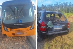 Engavetamento envolvendo veículo com placas de Brusque  deixa um ferido em Gaspar