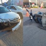 Colisão entre carro e moto mobiliza bombeiros na Antônio Heil