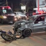 Acidente entre carro e moto deixa jovem ferido em Guabiruba
