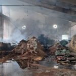 Corpo de Bombeiros divulga novas imagens de incêndio que atingiu galpão em Brusque