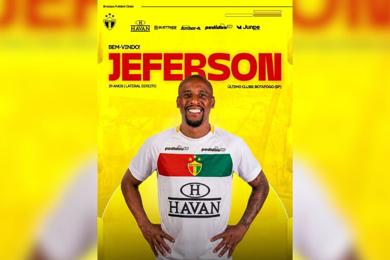 Brusque FC SAF anuncia reforço de Jeferson para a Série C