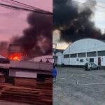 VÍDEO: Incêndio galpão no bairro Steffen em Brusque