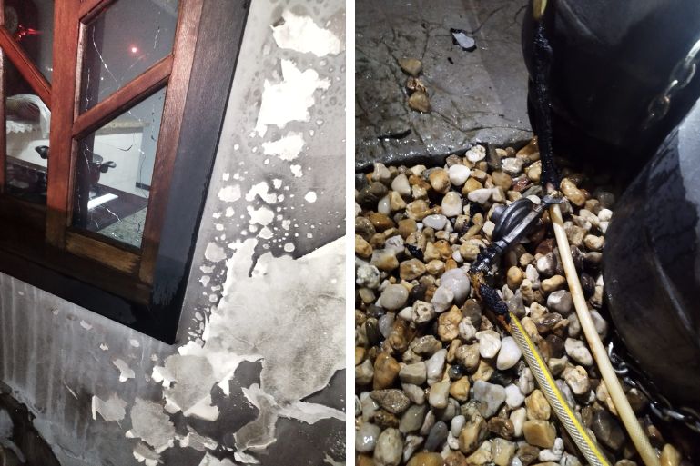 Incêndio atinge botijão de gás em residência de Botuverá