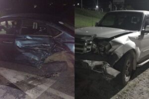 Caminhonete com placas de Brusque atinge carro em Gaspar e deixa feridos