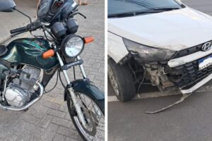 Colisão entre carro e moto deixa jovem ferida em Brusque