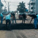 Via no Rio Branco passa por conserto asfáltico
